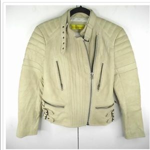 Catherine Malandrino Leather Moto Biker Jacket